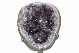 Amethyst Geode Section With Metal Stand - Uruguay #251426-1